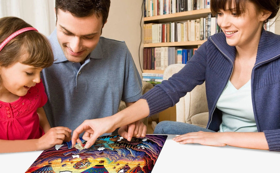 Rainbow Ride 300 Piece Wooden Jigsaw Puzzle Trippy