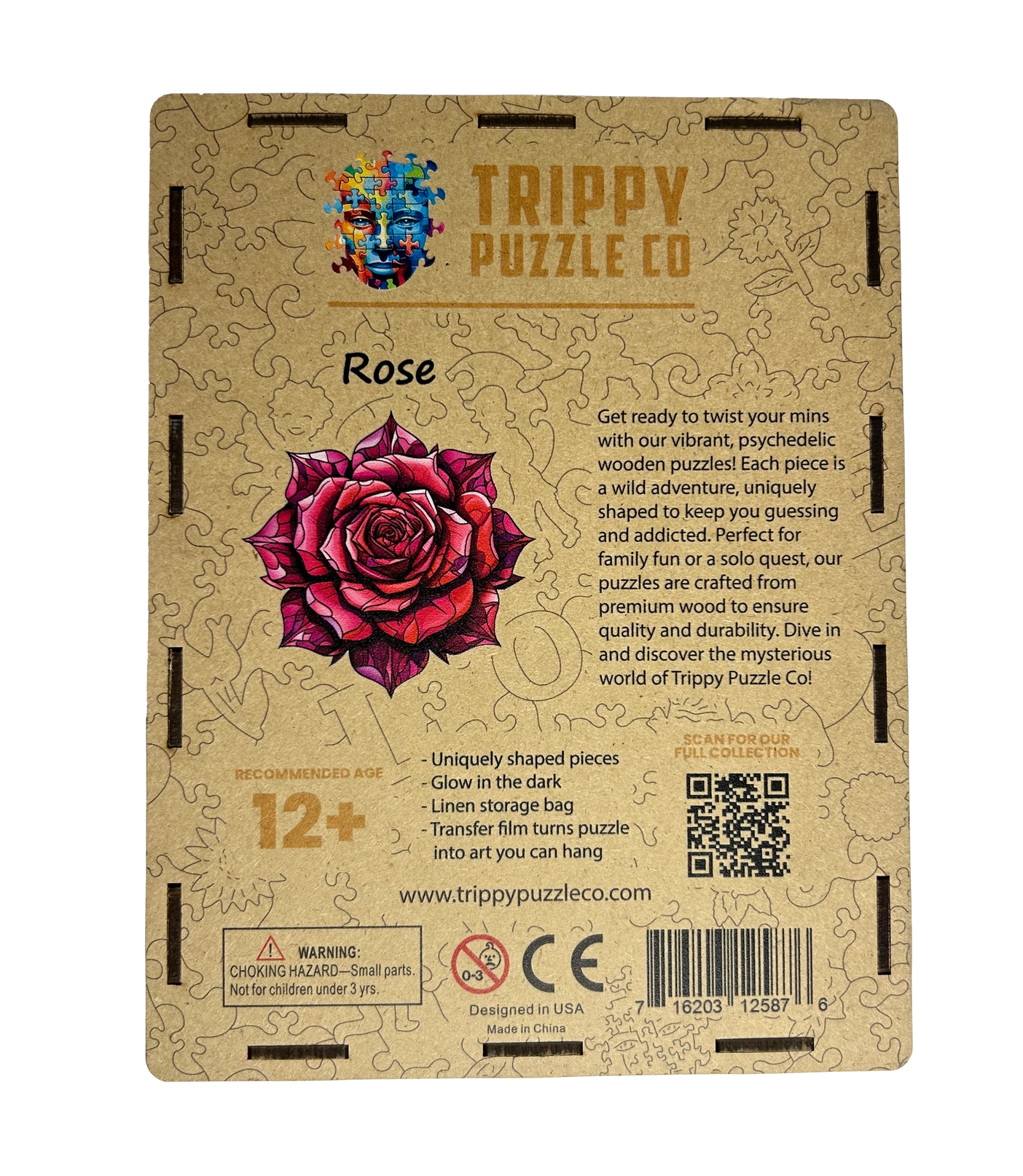 Rose 300 Piece Wooden Shaped Jigsaw Puzzle Trippy