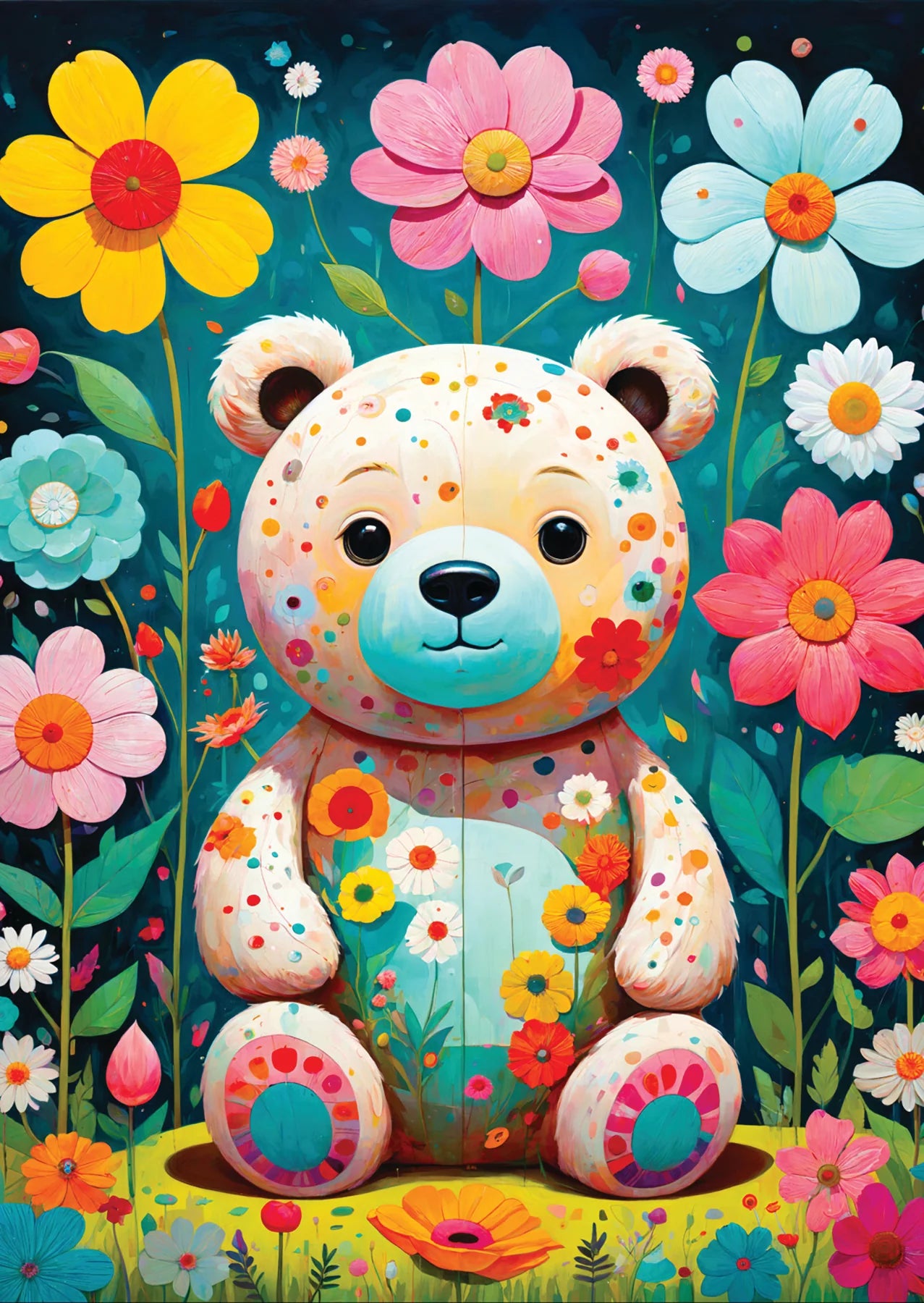 Flower Teddy 1000 Piece Jigsaw Puzzle Enjoy