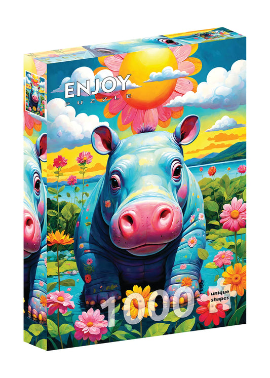 Sunny Hippo 1000 Piece Jigsaw Puzzle Enjoy