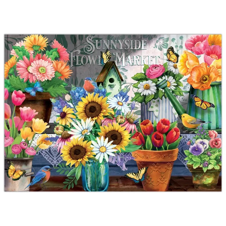 Sunnyside Flower Market 1000 Piece Soft Touch Jigsaw Puzzle Crown Point