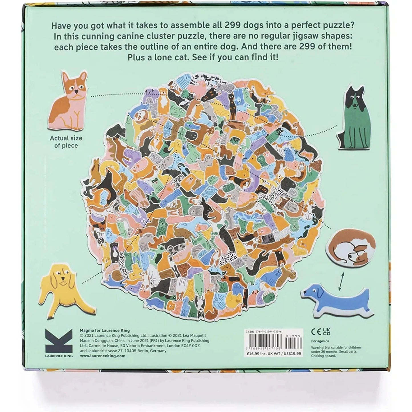 299 Dogs & a cat 300 Piece Cluster Puzzle Laurence King