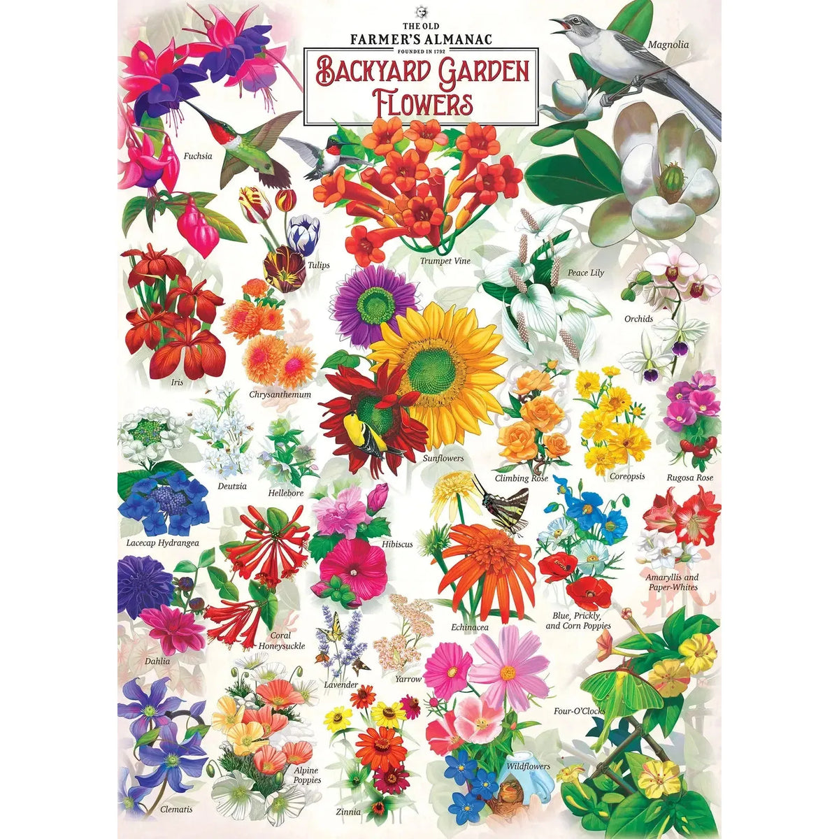 Farmer's Almanac Backyard Garden Flowers 1000 Piece Jigsaw Puzzle MasterPieces