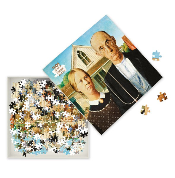 American Gothic by Grant Wood 1000 Piece Jigsaw Puzzle Flame Tree