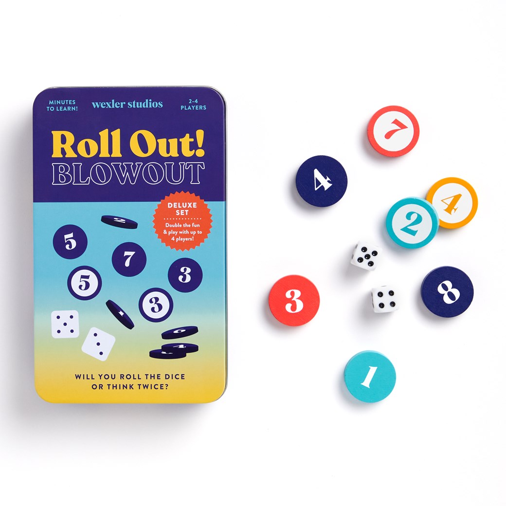 Roll Out! Blowout Deluxe - Fast Paced Dice Math Game - Galison