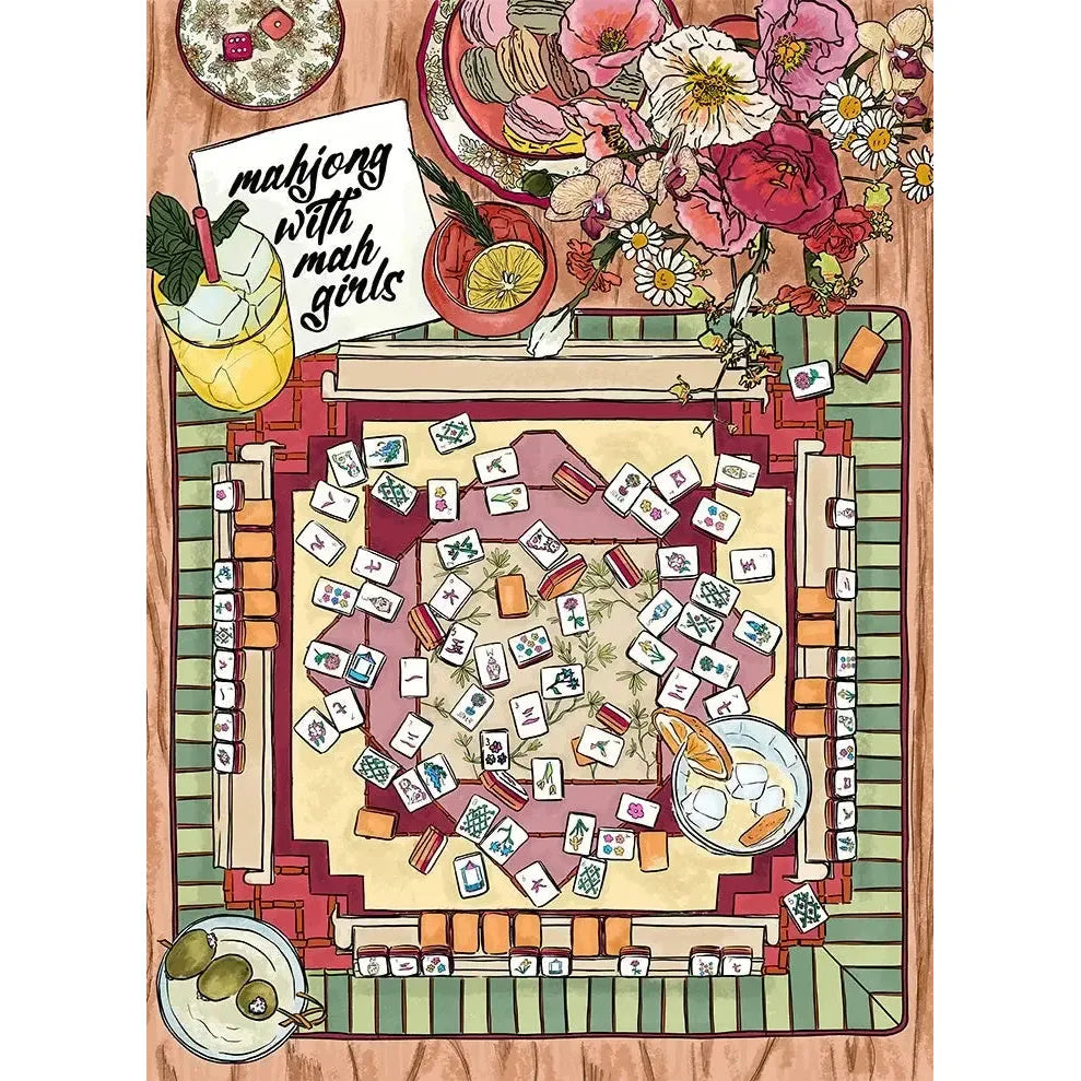 Mahjong with Mah Girls 1000 Piece Soft Touch Jigsaw Puzzle Ellembee