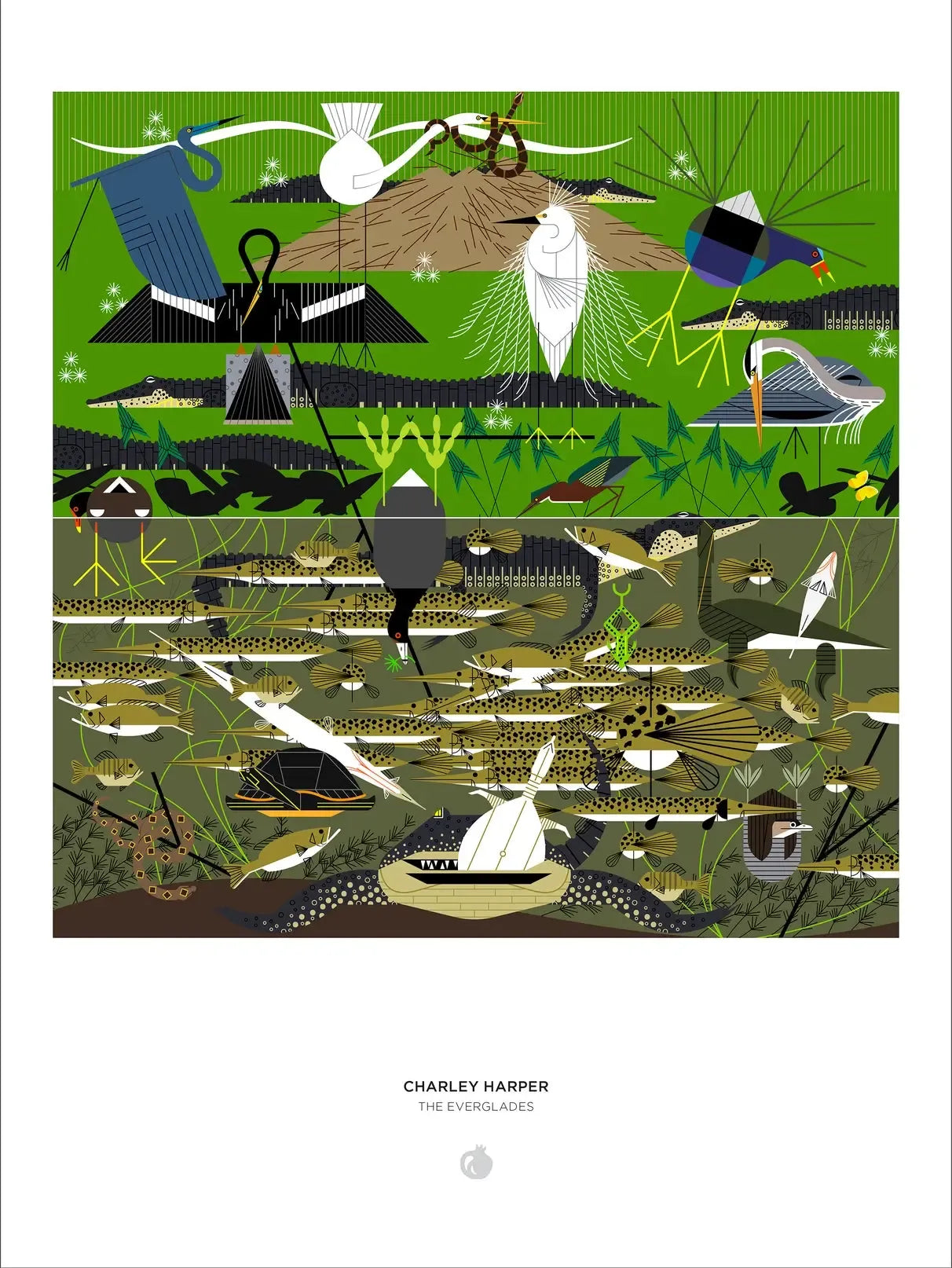 The Everglades by Charley Harper 1000 Piece Jigsaw Puzzle Pomegranate