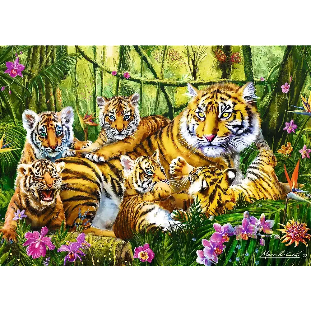 Family of Tigers 500 Piece Jigsaw Puzzle Trefl