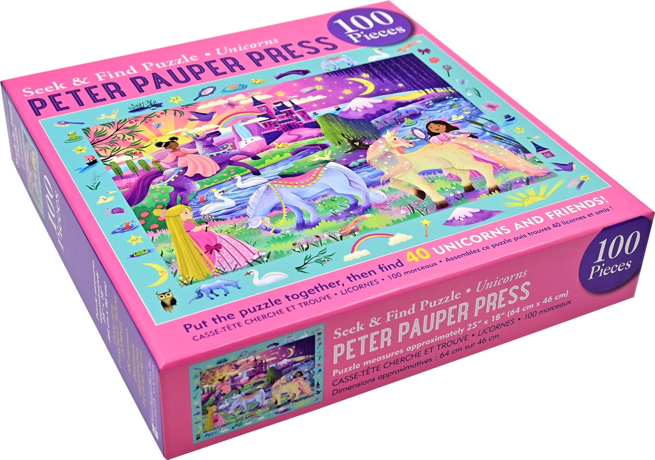 Unicorns 100 Piece Seek & Find Jigsaw Puzzle Peter Pauper
