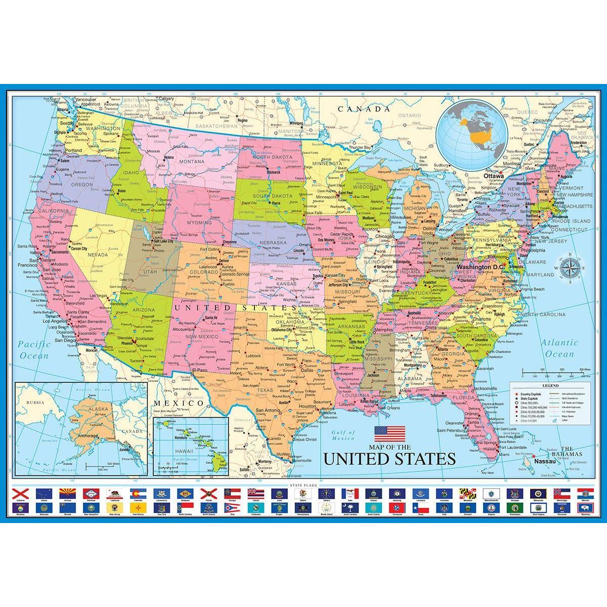 Map of the United States of America 1000 Piece Jigsaw Puzzle Eurographics