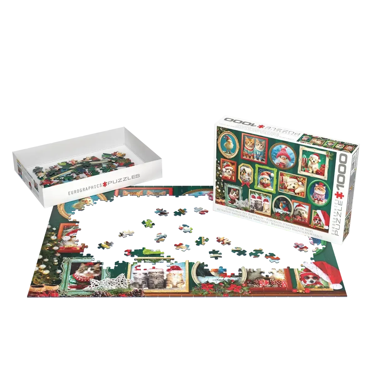 Christmas Pet Portraits 1000 Piece Jigsaw Puzzle Eurographics
