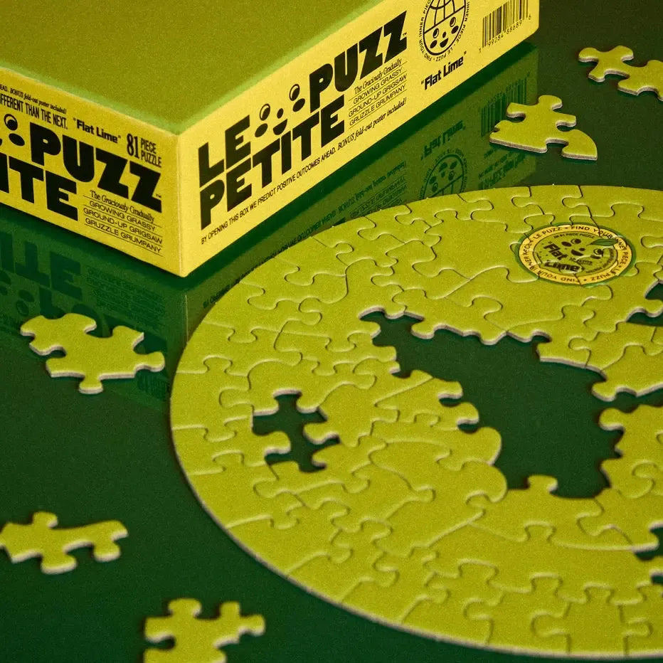 Flat Lime 81 Piece Round Jigsaw Puzzle Le Puzz
