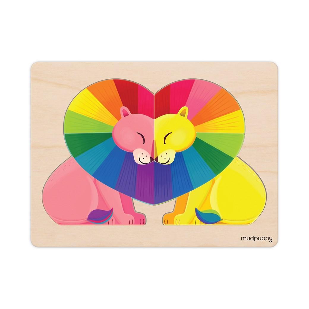 Love in the Wild 8 Shaped Piece Wooden Jigsaw Tray Puzzle Mudpuppy