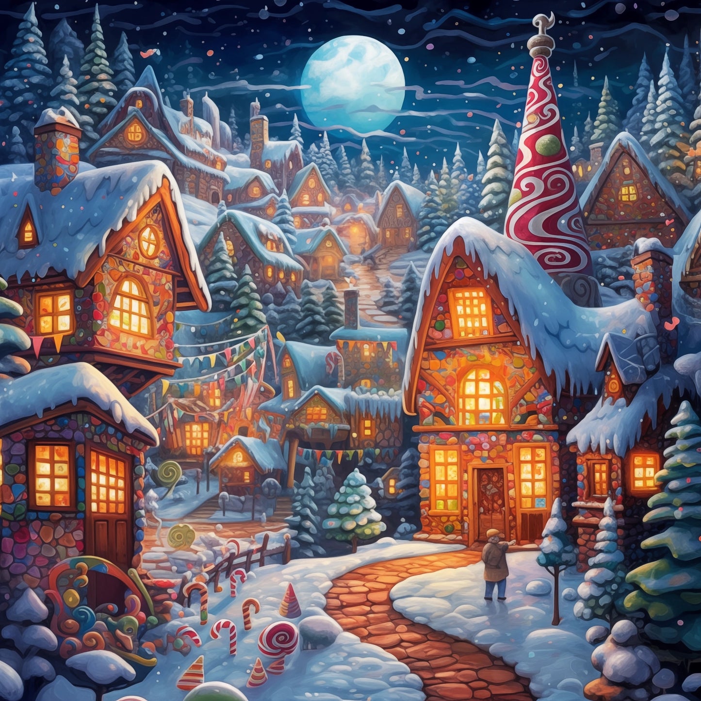 Gingerbread Grove 300 Piece Wooden Jigsaw Puzzle Trippy