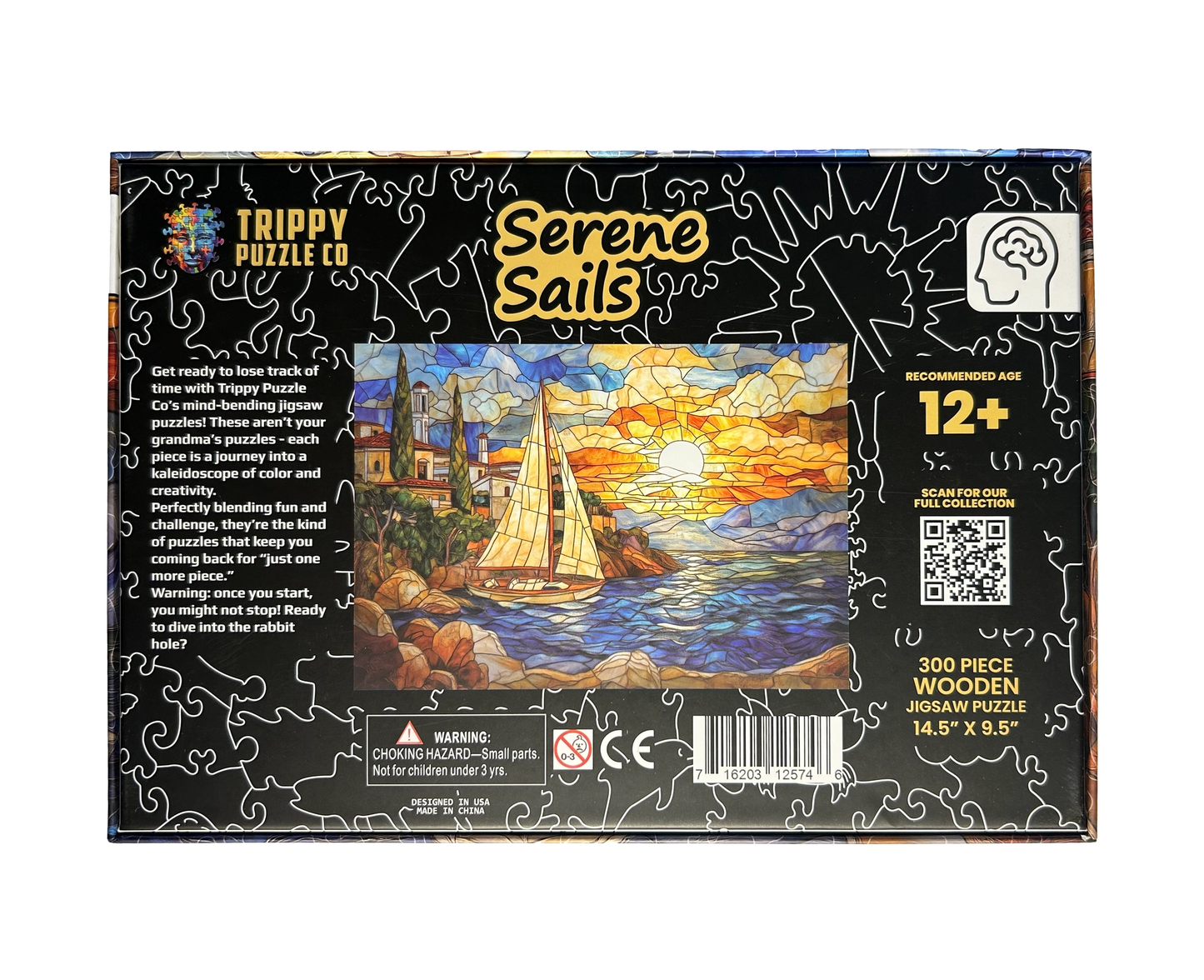 Serene Sails 300 Piece Wooden Jigsaw Puzzle Trippy