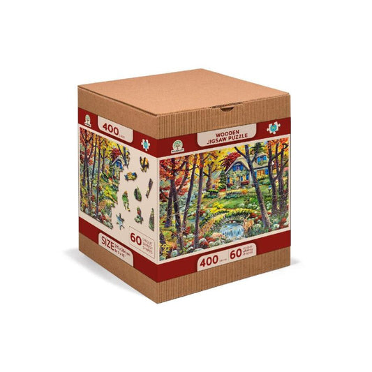 A Cottage in the Woods 400 Piece Wood Jigsaw Puzzle Wooden City