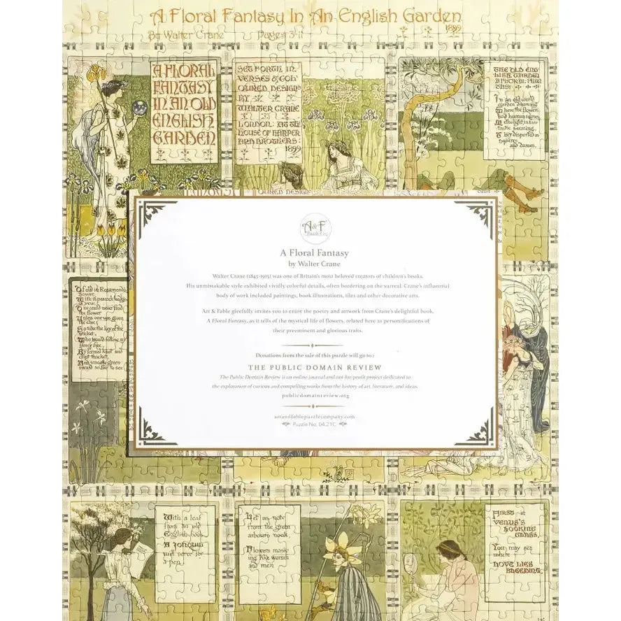 A Floral Fantasy By Walter Crane 500 Piece Premium Jigsaw Puzzle Art & Fable