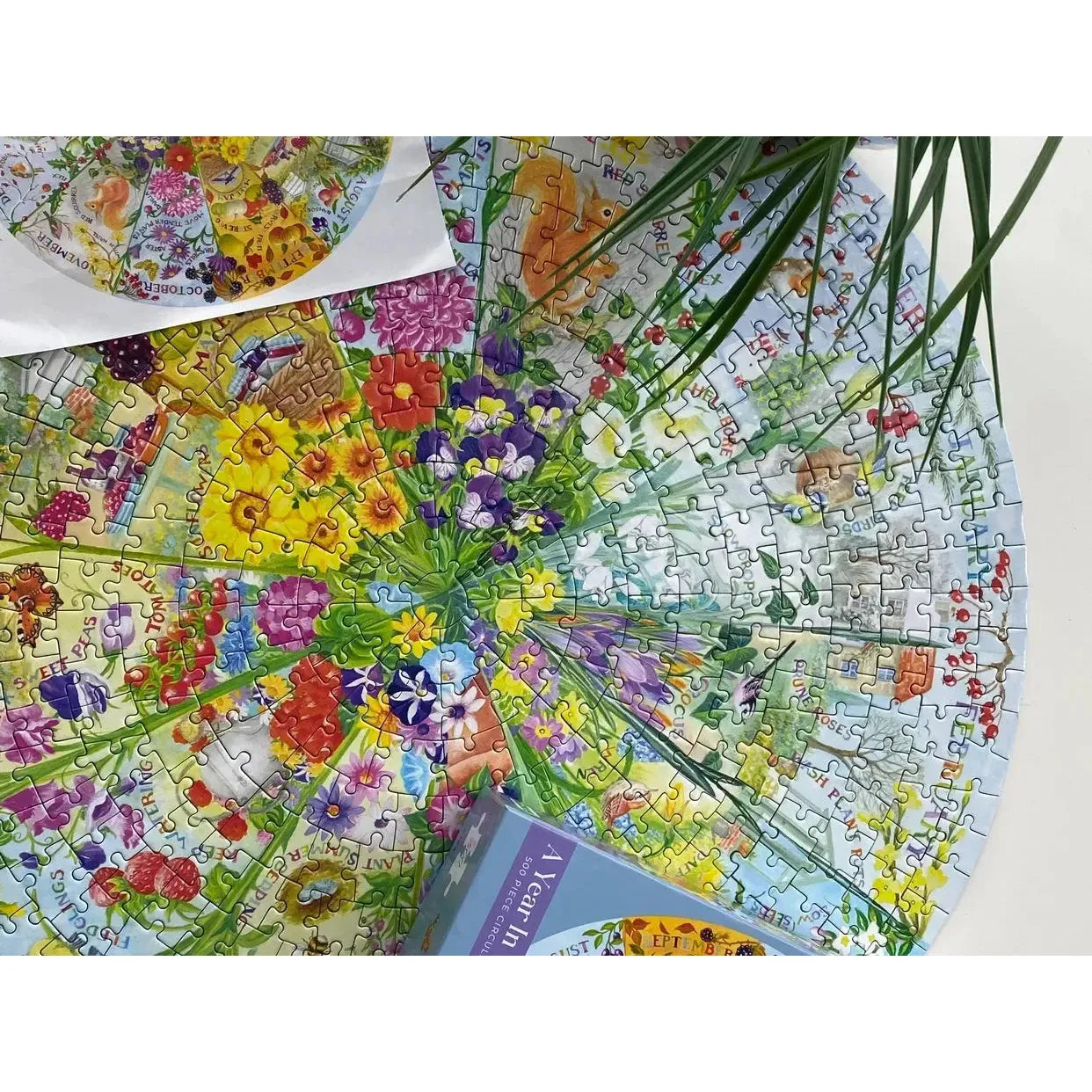 A Year in the Garden 500 Piece Round Jigsaw Puzzle Gibsons