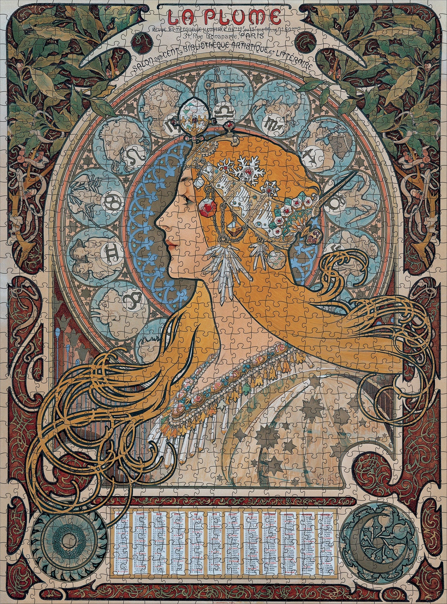 Zodiac by Mucha 1000 Piece Jigsaw Puzzle Pomegranate