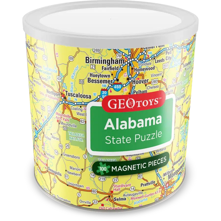Alabama State 100 Piece Magnetic Jigsaw Puzzle Geotoys