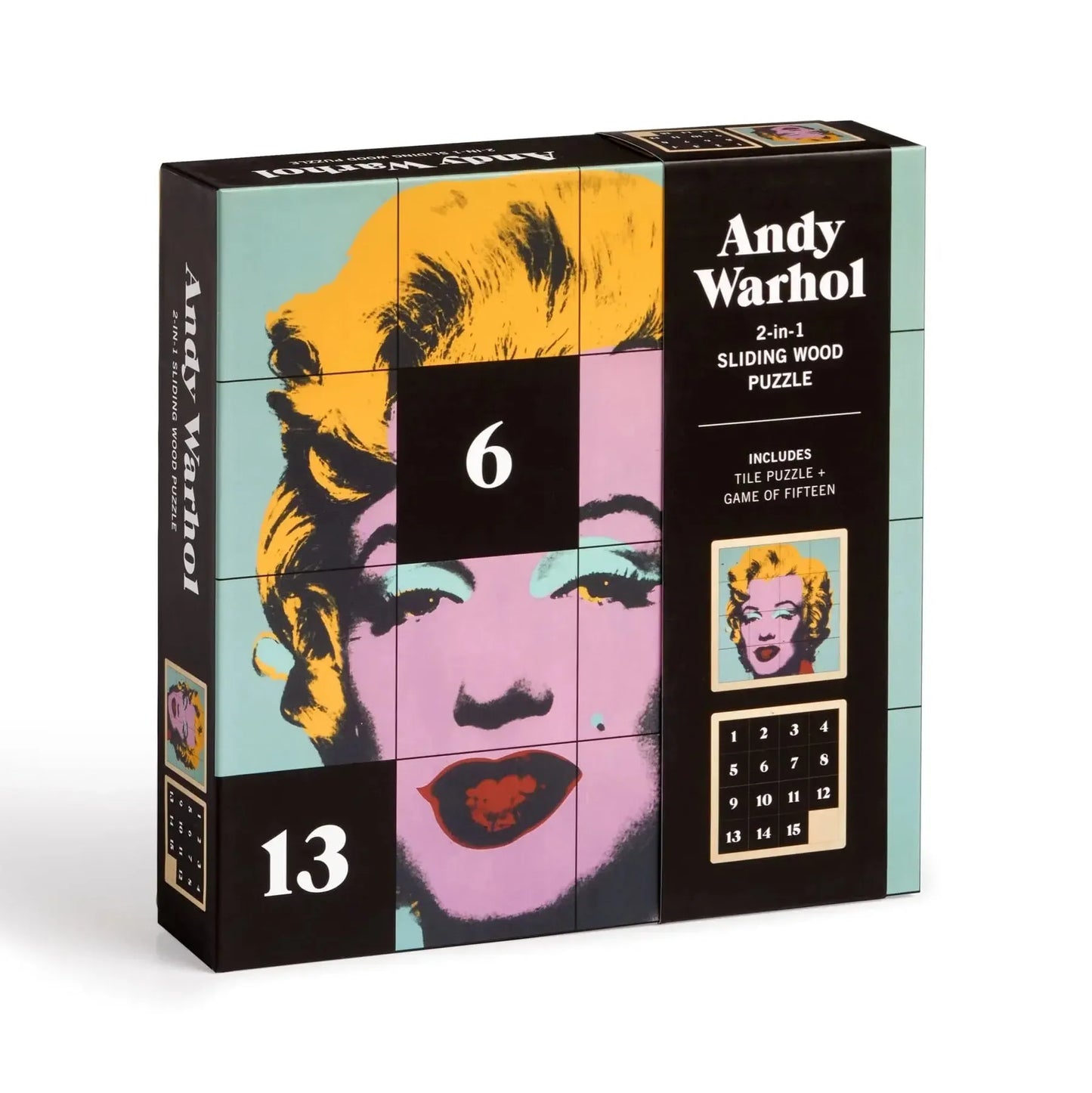 Andy Warhol Marilyn 2-in-1 Sliding Wood Puzzle Galison