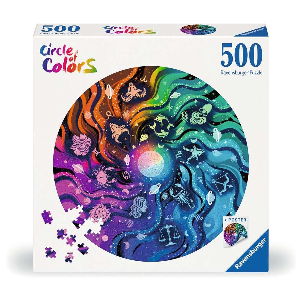Astrology "Circle of Colors" 500 Piece Round Jigsaw Puzzle Ravensburger