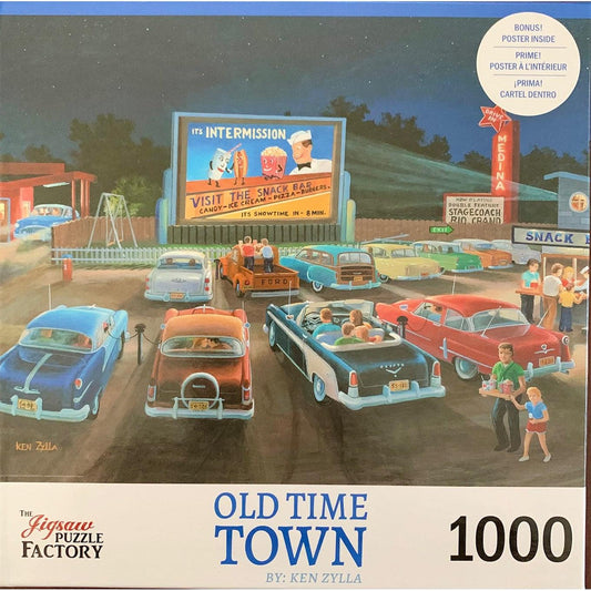 At the Movies Old Time Town 1000 Piece Jigsaw Puzzle Leap Year