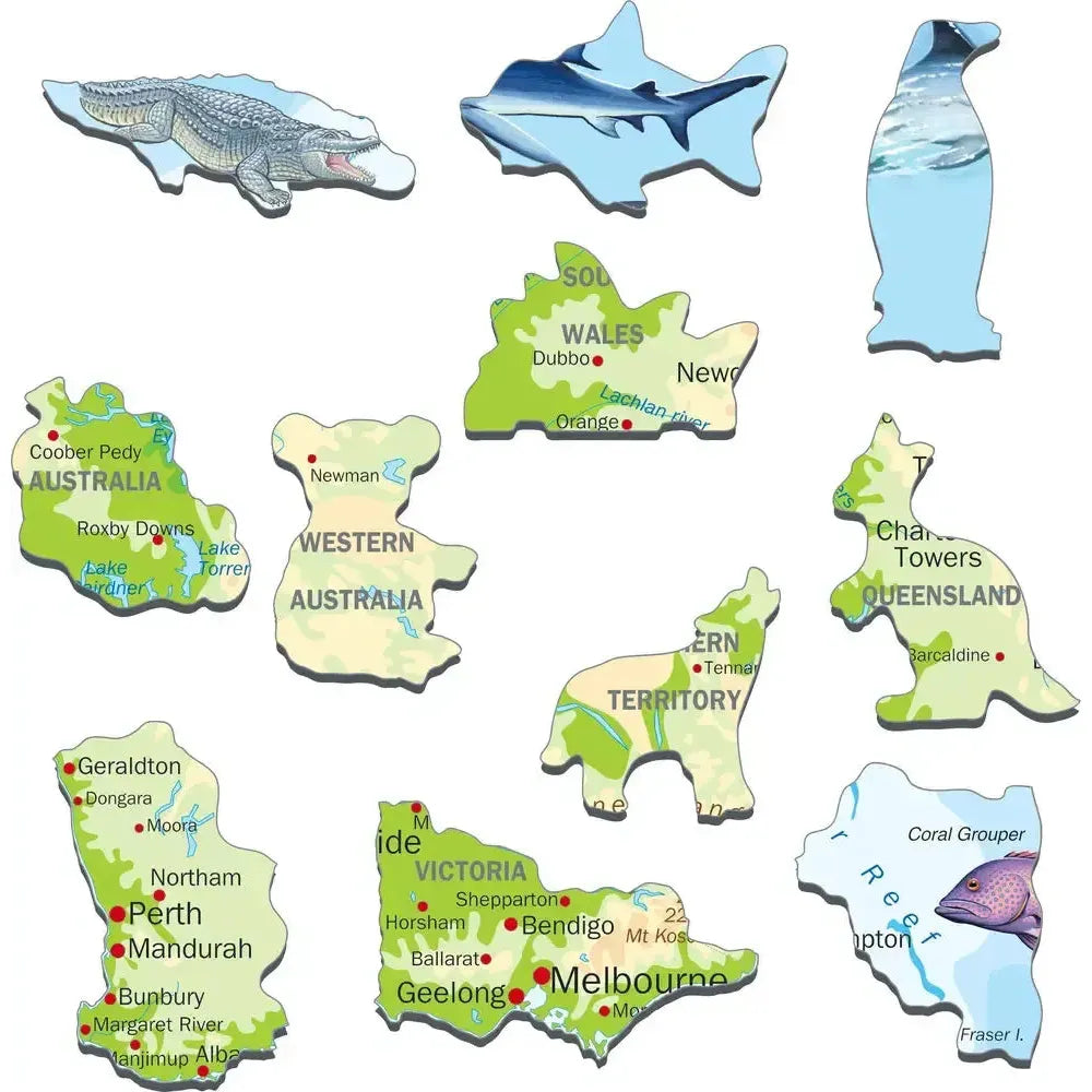 Australia Topographic Map 65 Piece Tray Jigsaw Puzzle Larsen