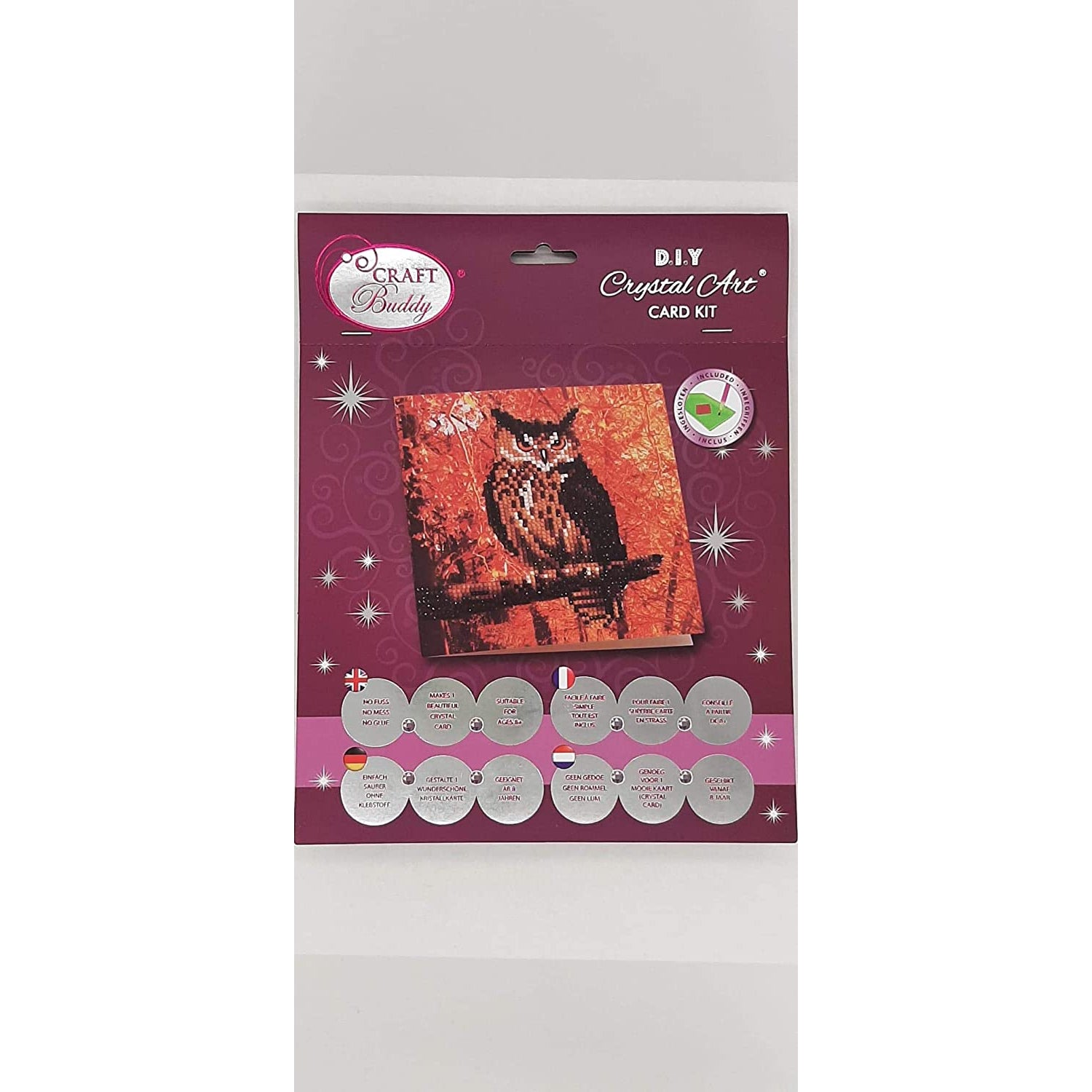 Autumn Owl Crystal Art Card Kit Craft Buddy