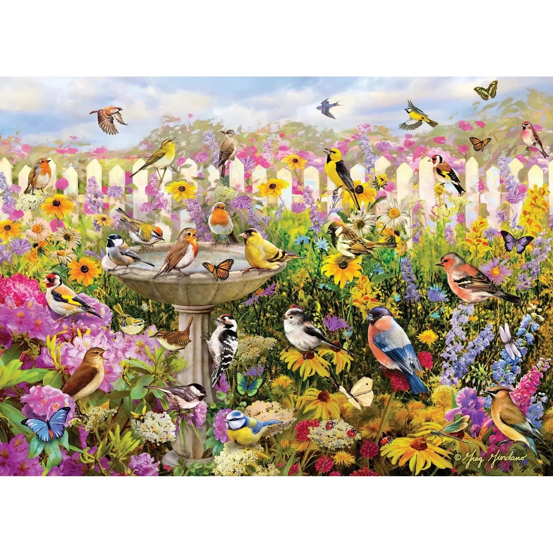 Backyard Bird Bath 1000 Piece Jigsaw Puzzle Cobble Hill