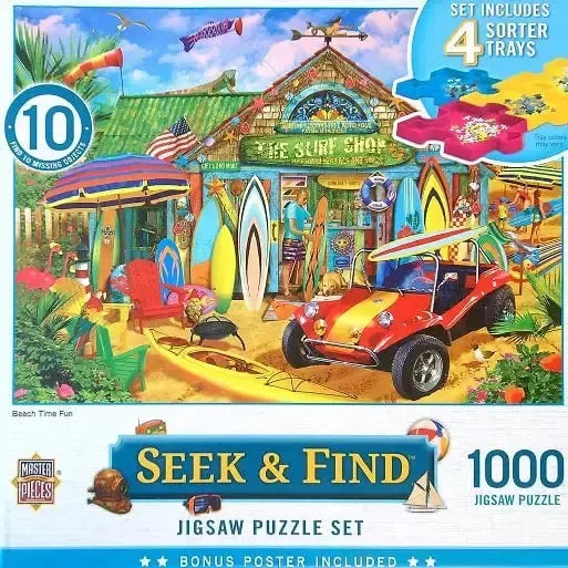 Beach Time Fun "Seek & Find" 1000 Piece Jigsaw Puzzle Masterpieces