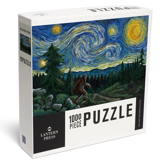 Bigfoot Starry Night 1000 Piece Jigsaw Puzzle Lantern Press