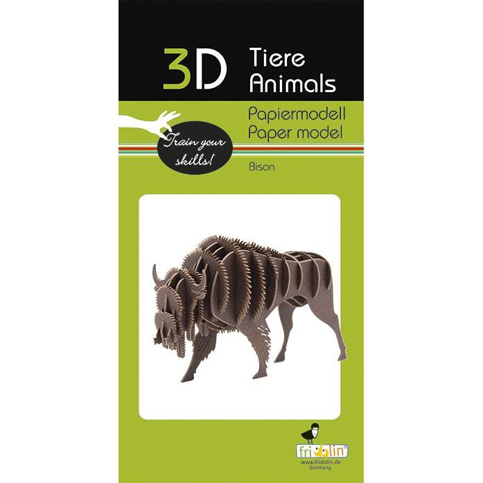 Bison 3D Cardboard Model Kit Fridolin