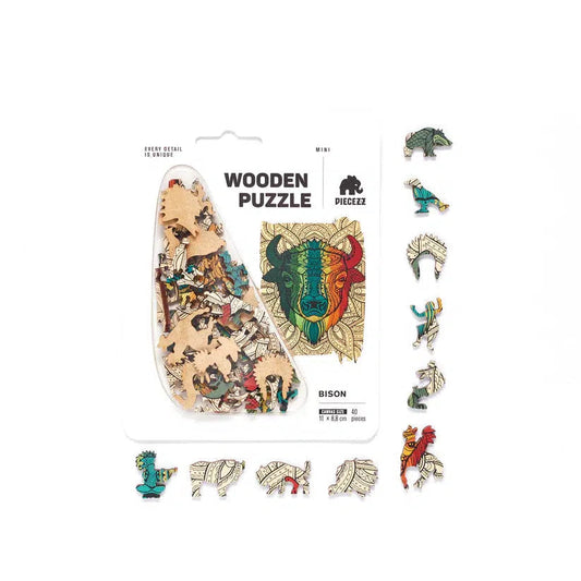 Bison 40 Piece Mini Wooden Jigsaw Puzzle Geek Toys