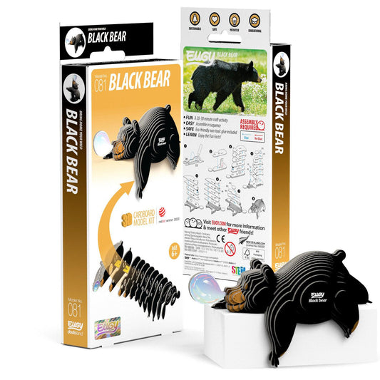 Black Bear 3D Cardboard Model Kit Eugy