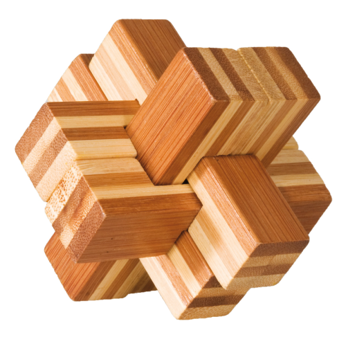 Block Cross 3D Bamboo Puzzle Fridolin
