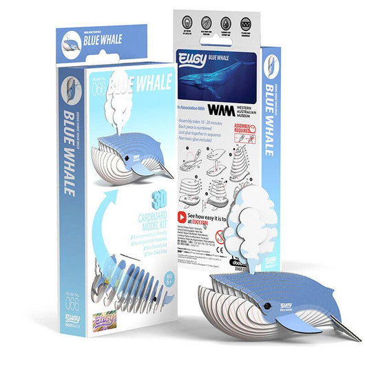 Blue Whale 3D Cardboard Model Kit Eugy