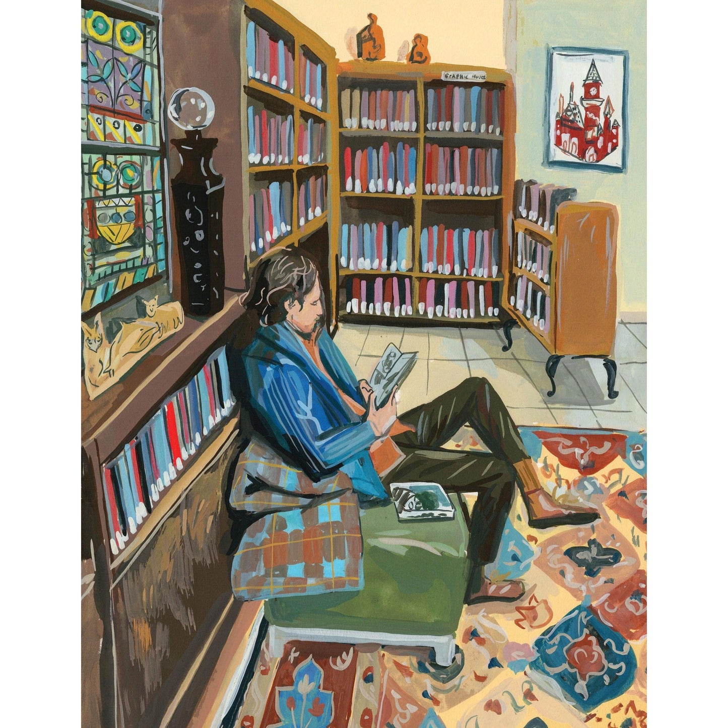 Bookish Gentleman by Jenny Kroik 100 Piece Mini Jigsaw Puzzle NYPC