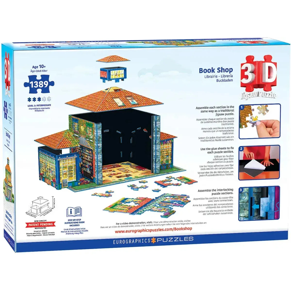 Bookshop 1389 Piece 3D Jigsaw Puzzle Eurographics