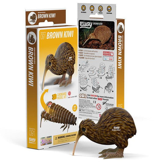 Brown Kiwi 3D Cardboard Model Kit Eugy