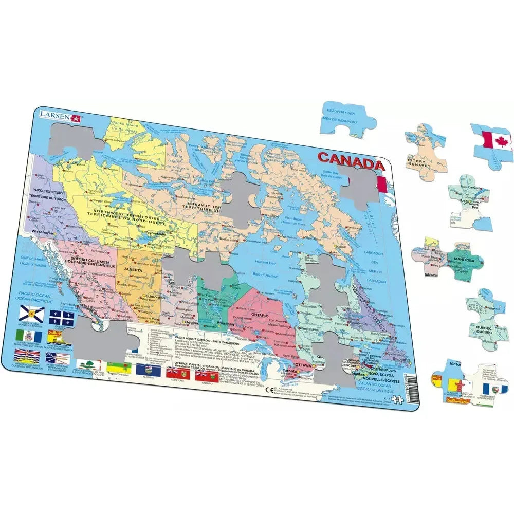 Canada Map 48 Piece Tray Jigsaw Puzzle Larsen