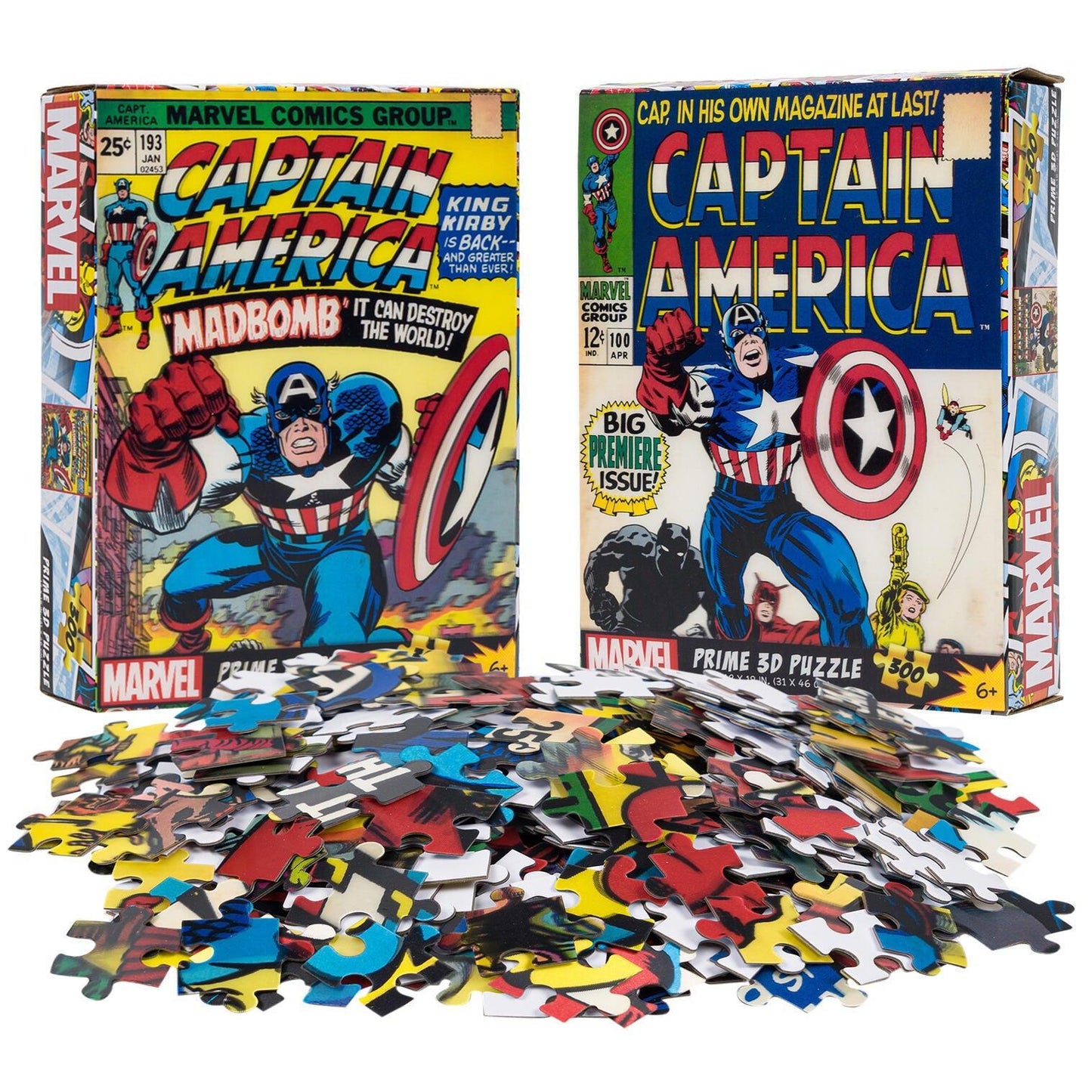 Captain America Comic Set of 2 300 Piece Lenticular Jigsaw Puzzles Prime 3D