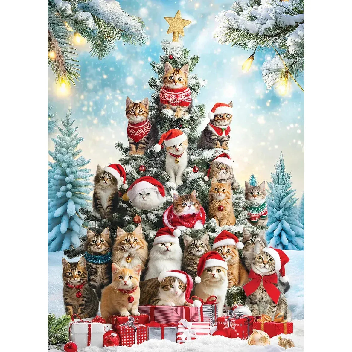 Cat Christmas Tree 1000 Piece Jigsaw Puzzle Eurographics