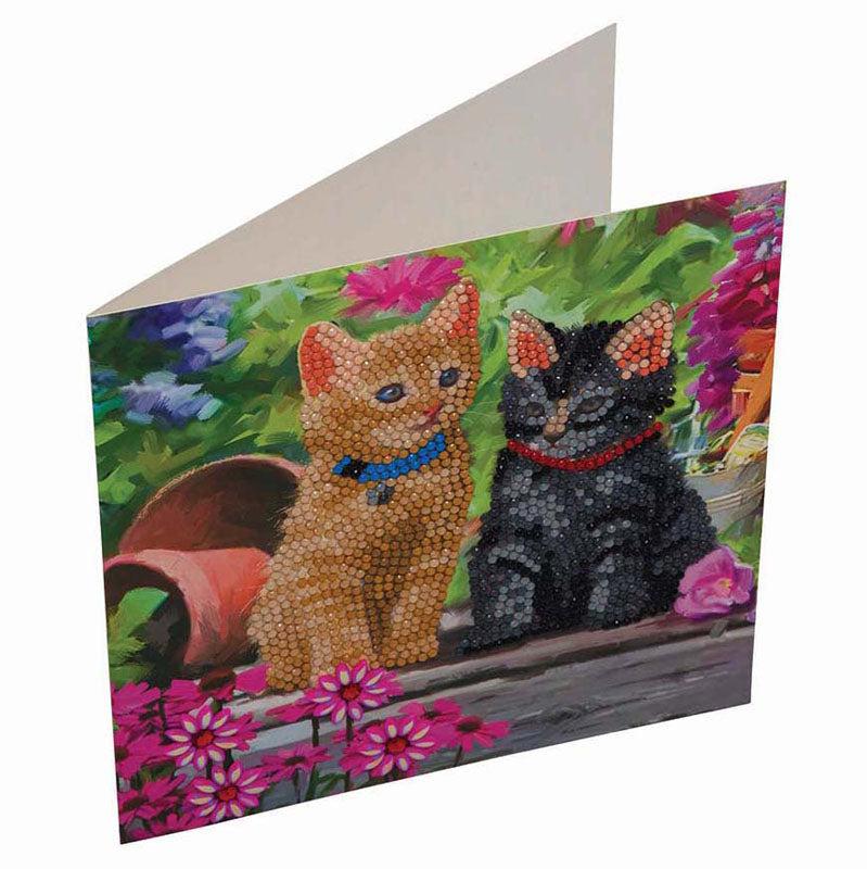 Cat Friends Crystal Art Card Kit Craft Buddy