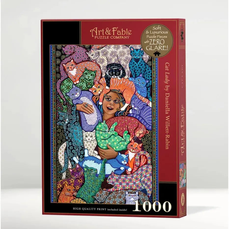 Cat Lady 1000 Piece Premium Jigsaw Puzzle Art & Fable