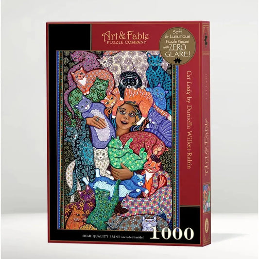 Cat Lady 1000 Piece Premium Jigsaw Puzzle Art & Fable