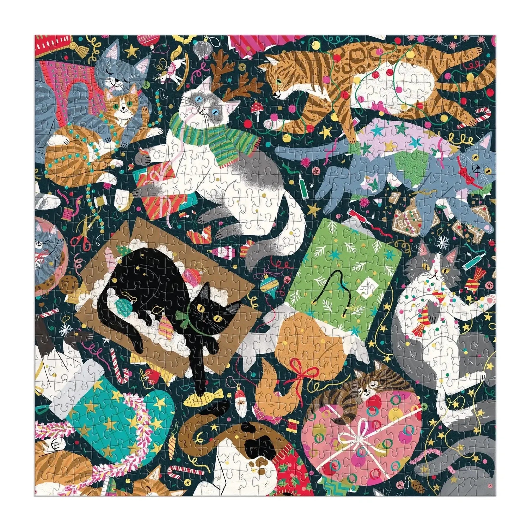 Catmas Chaos 500 Piece Jigsaw Puzzle Galison