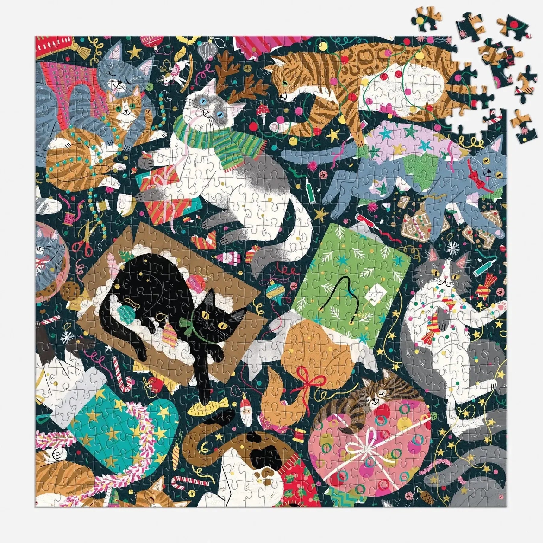 Catmas Chaos 500 Piece Jigsaw Puzzle Galison