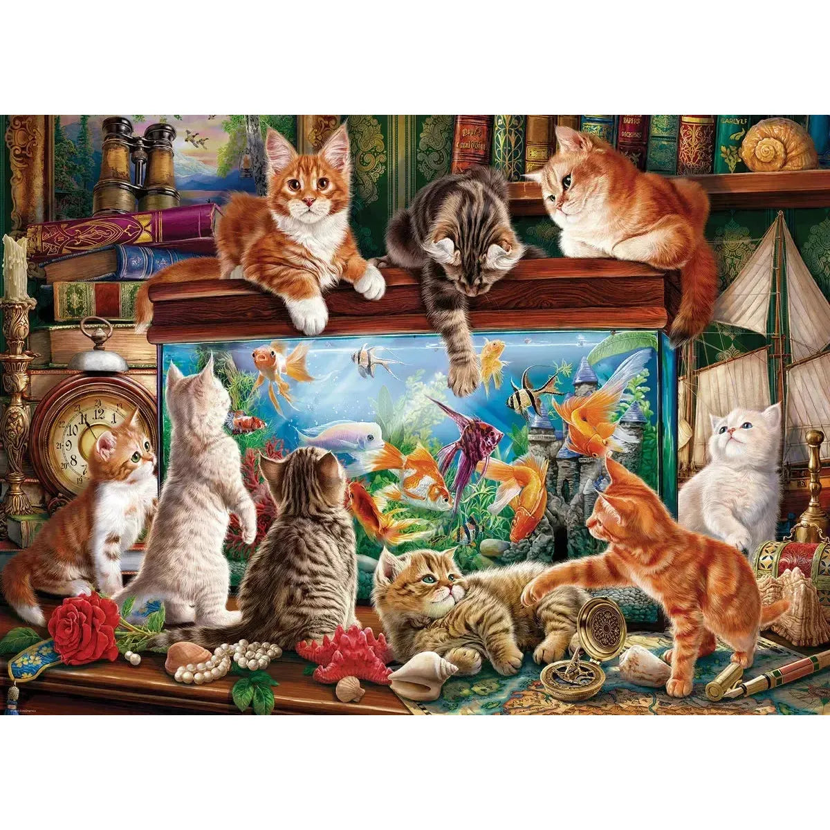 Cats by the Aquarium 1000 Piece Jigsaw Puzzle Eurographics