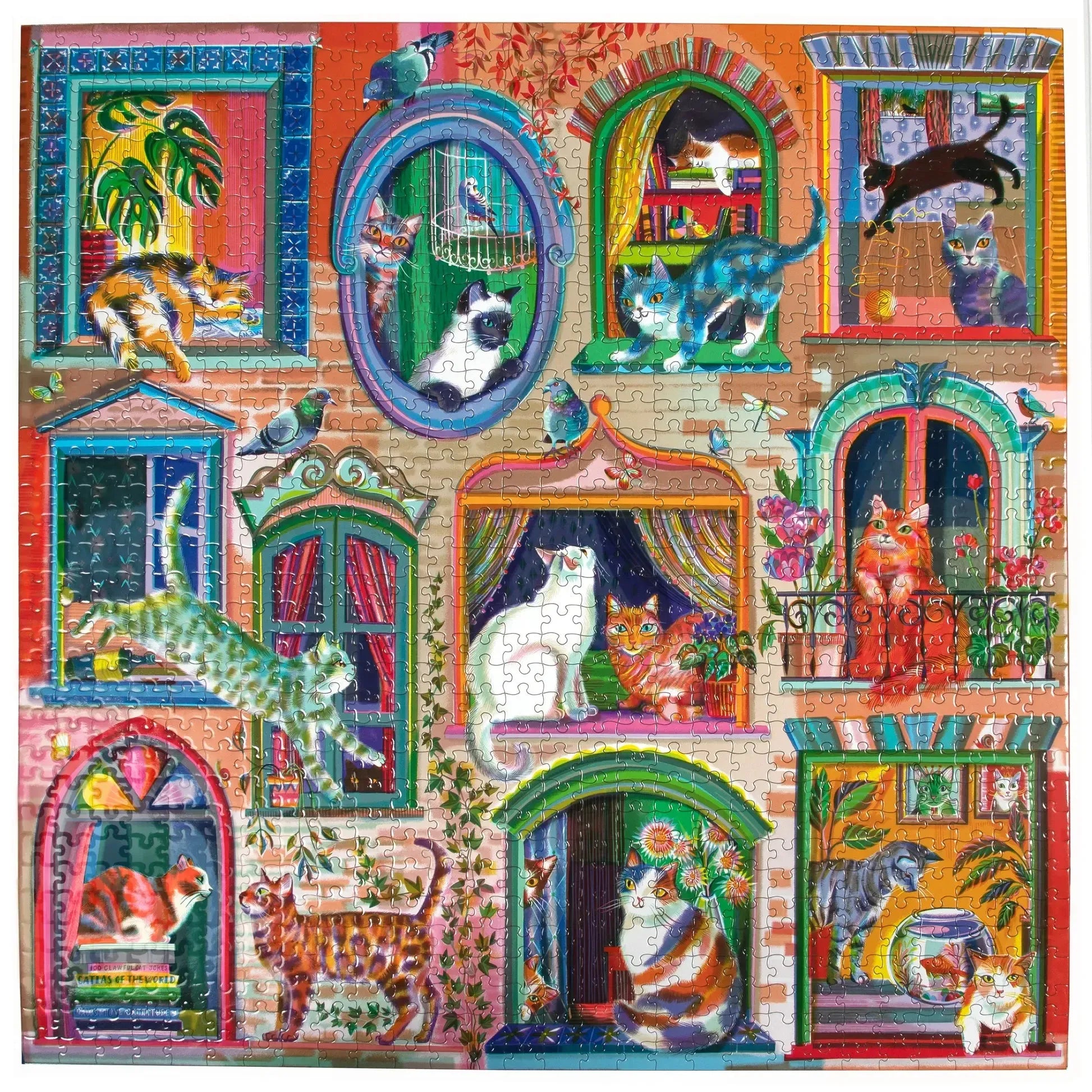 Cats in Windows 1000 Piece Jigsaw Puzzle eeBoo